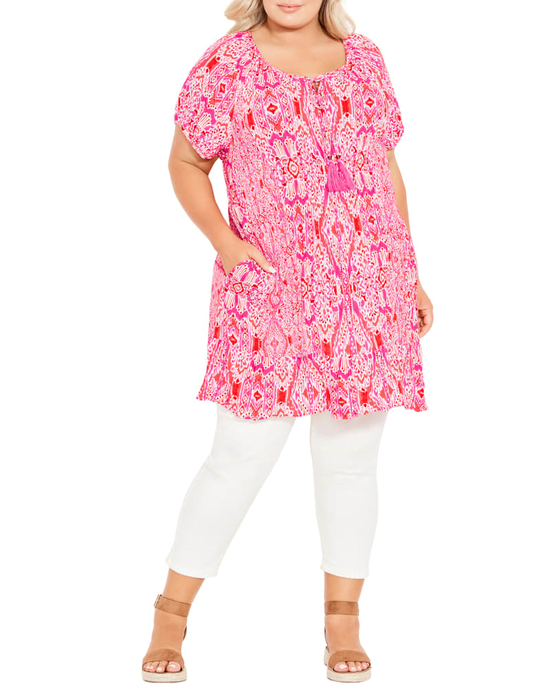 Plus size model wearing Avalon Tunic Top by avenue | Dia&Co | dia_product_style_image_id:197428